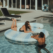 Light Blue Floating Dock with Backrest